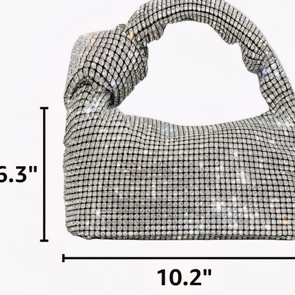 Madison West Rhinestone Dumpling Clutch - Picture 6 of 8